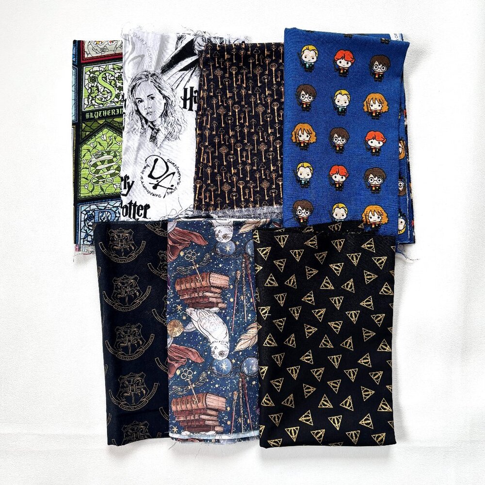 7 Harry Potter Themed Cotton Fabrics Camelot Half Yds Fat Qtrs